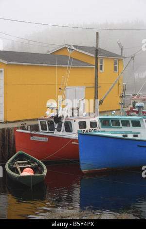 Ormeggiate barche da pesca nel nord-ovest della baia vicino a Peggy s Cove, Nova Scotia, Canada, America del Nord.Foto di Willy Matheisl Foto Stock