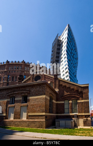 Gasometro 'B' e moderna attrezzatura, Vienna, Austria Foto Stock