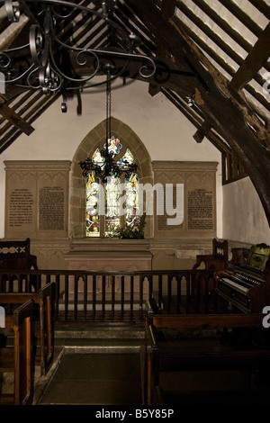 San Tysilio chiesa dell interno, Anglesea, Galles Foto Stock