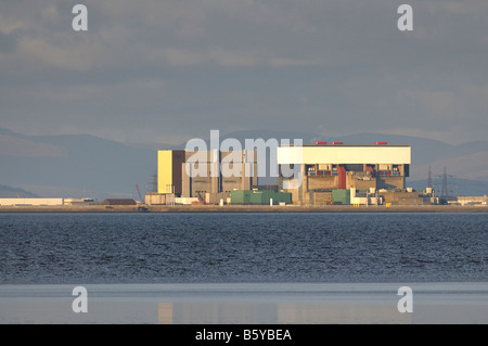 Heysham centrali nucleari sulla baia di Morecambe Foto Stock