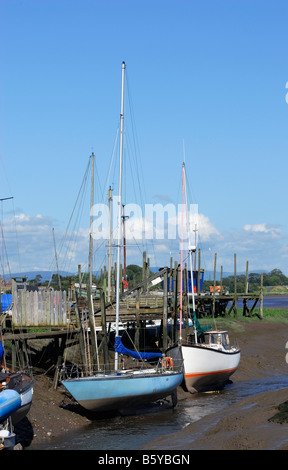 Yachts a Skippool Creek sul fiume Wyre vicino a Blackpool Foto Stock