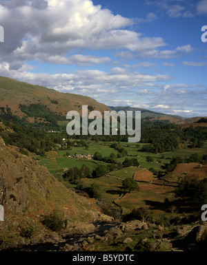 Easedale e latte inacidito Gill Easedale Beck Grasmere Lake District Cumbria Inghilterra England Foto Stock