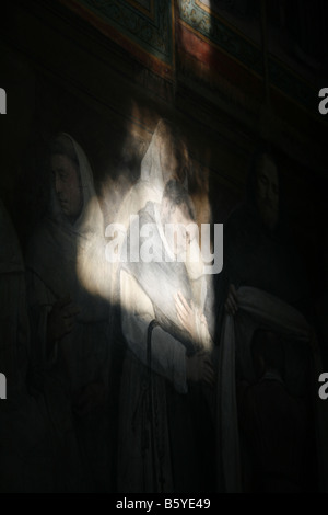 Affresco religioso all'interno di santa Sabina chiesa sul colle Aventino, Roma Foto Stock