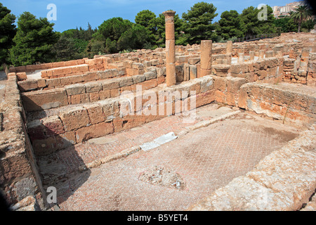 Le rovine della città greco-romana, Agrigento, Sicilia Foto Stock