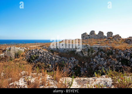 Castello Eurialo, costruita per proteggere Siracusa nel 402 A.C. Siracusa, Sicilia Foto Stock