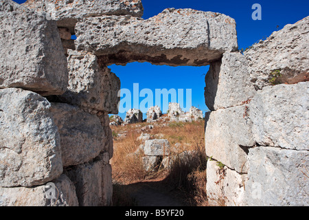 Castello Eurialo, costruita per proteggere Siracusa nel 402 A.C. Siracusa, Sicilia Foto Stock