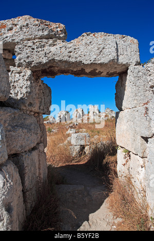 Castello Eurialo, costruita per proteggere Siracusa nel 402 A.C. Siracusa, Sicilia Foto Stock