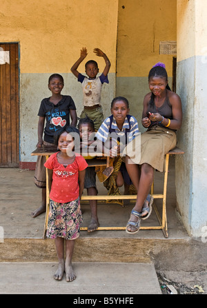 Bambini Al Kawaza Village in Zambia Foto Stock