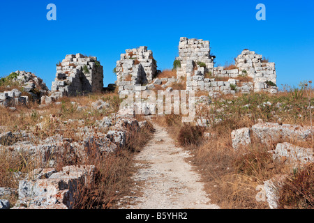 Castello Eurialo, costruita per proteggere Siracusa nel 402 A.C. Siracusa, Sicilia Foto Stock