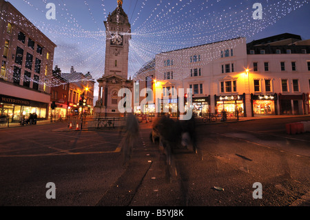 La Torre dell Orologio coperto con le luci del Natale, Brighton East Sussex, Regno Unito Foto Stock