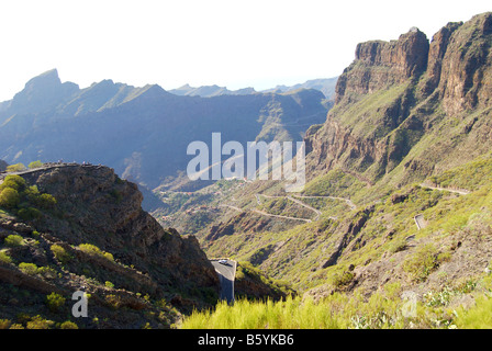 Punto di vedetta sulla strada per il villaggio di Masca, Il Teno, Tenerife, Isole Canarie, Spagna Foto Stock