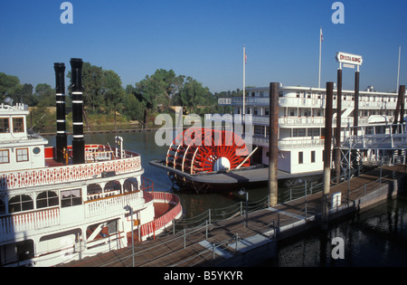 Vecchio paddlesteamers, Old Sacramento trimestre, Sacramento, California, America, STATI UNITI D'AMERICA Foto Stock