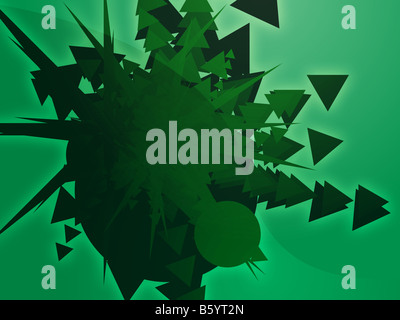 Esplosione di forme geometriche astratte illustrazione rappresentata Foto Stock