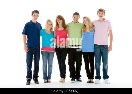 Foto di gruppo di adolescenti Foto Stock