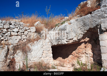 Bastione di Eurialo, costruita per proteggere Siracusa nel 402 A.C. Siracusa, Sicilia Foto Stock