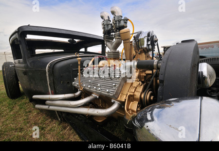 Lincoln Flathead V8 in Ford modello A 1950 Hotrod Americano auto Foto Stock