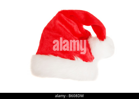 Santa's Red Hat isolato su bianco Foto Stock