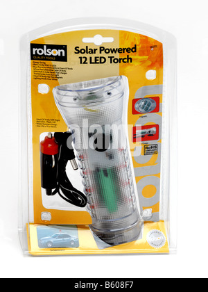 Alimentato con energia solare torcia in una confezione in blister Foto Stock