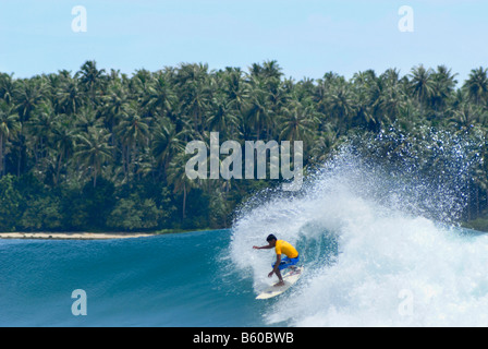 Leggendaria isola di surf break in Oceano Indiano Foto Stock