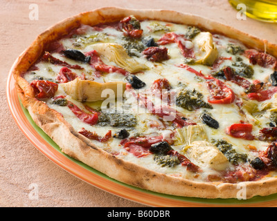 Arrosto Pizza vegetale Foto Stock