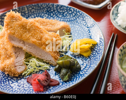 Zuppa di miso Cup e del cucchiaio Foto Stock