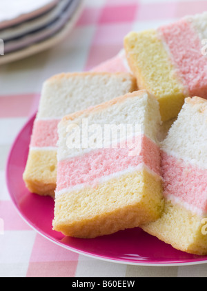 Fette di torta di angelo Foto Stock