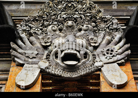 Mythologie Balinese-figura in Pura, tempio, Samuan Tiga vicino Bedulu-Ubud, Bali, Indonesia, sud-est asiatico Foto Stock