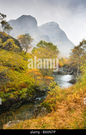 Glen Coe, Fiume Coe, Highland, Scotland, Regno Unito Foto Stock