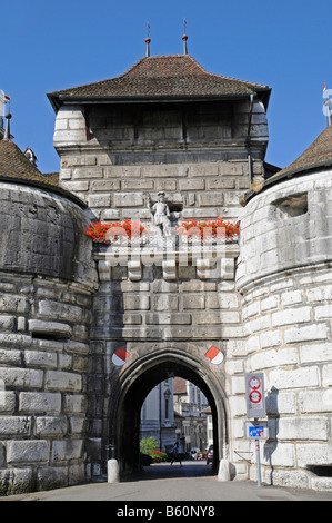 Baseltor o gate di Basilea, city gate, mura di fortificazione della città, Solothurn, Svizzera, Europa Foto Stock