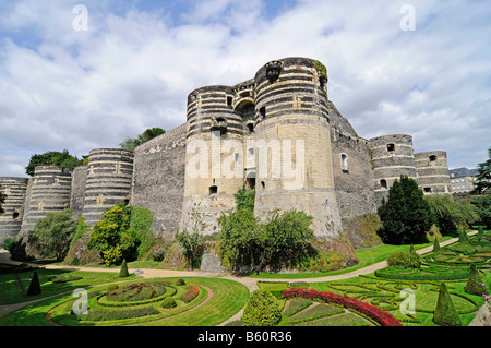 Castello Fortezza, Angers, Pays de la Loire, in Francia, in Europa Foto Stock