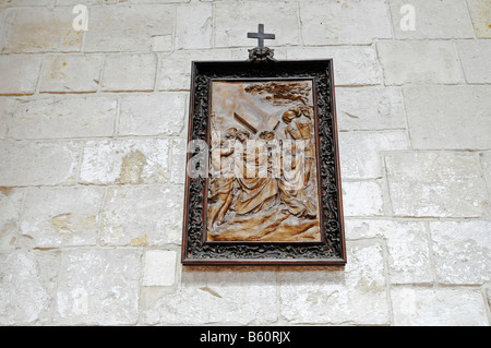 Illustrazione biblica, la crocifissione di Gesù, foto, Basilica Cattedrale, Abbazia, Saint Benoit sur Loire, centro, Francia, Europa Foto Stock