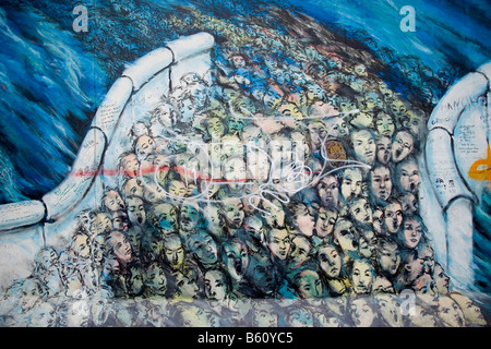 Graffiti sul muro di Berlino, Berlino Foto Stock