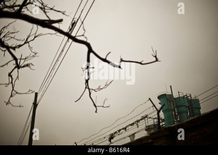 Una fabbrica che è stato arrestato a Pechino in Cina nel mese di aprile 2008. Foto Stock