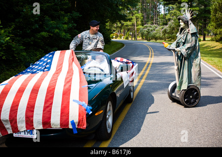 Il 4 di luglio parade attraverso Irvington, va il Mercoledì, 4 luglio 2007. Foto Stock