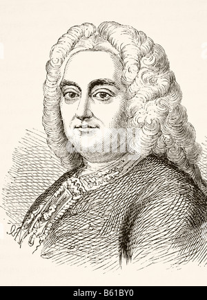 George Frideric Handel,1685 - 1759. Tedesco nato compositore inglese del tardo barocco. Foto Stock