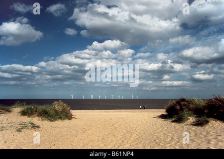 Le turbine eoliche a Caister-on-Sea, Norfolk, Regno Unito Foto Stock