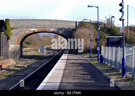 Il Cotswold linea alla stazione Honeybourne, Worcestershire, England, Regno Unito Foto Stock