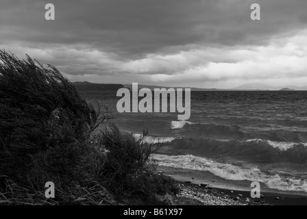 Lago Taupo, Nuova Zelanda, il lago più grande Foto Stock