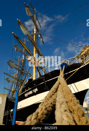 Nave russa Kruzenshtern, Kruzenshtern, ormeggiata a Kiel Harbour, settimana 2008, Schleswig-Holstein, Germania, Europa Foto Stock