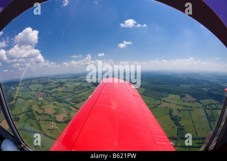 Vista da un aereo privato, Hesse, Germania, Europa Foto Stock