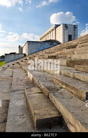 Zeppelin terrazza, partito nazista rally motivi, architetto Albert Speer, Norimberga, Media Franconia, Baviera, Germania, Europa Foto Stock