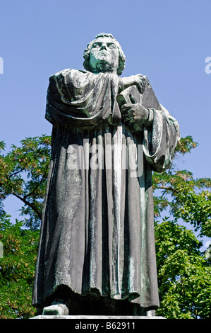 Martin Lutero monumento a Karlsplatz, Eisenach, Turingia, Germania, Europa Foto Stock