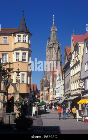 Wilhelmstrasse , Marienkirche, Reutlingen, Svevo, Baden Wurttemberg, Germania Foto Stock