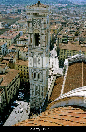 Il campanile, il Duomo di Santa Maria del Fiore, Firenze, Firenze, Toscana, Italia, Europa Foto Stock