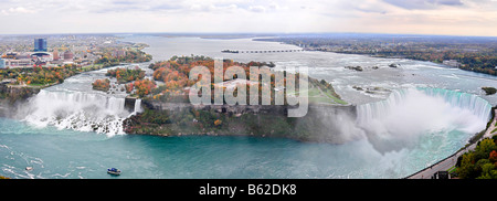 Vista aerea del Niagara Falls dalla Torre Skylon Ontario Canada Foto Stock