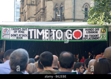 Gli altoparlanti di pace Rally, Manchester REGNO UNITO Foto Stock