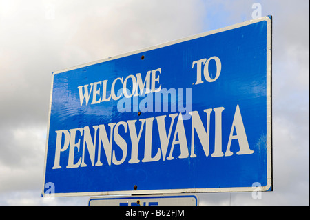 Benvenuti in Pennsylvania State segno lungo l'autostrada Foto Stock