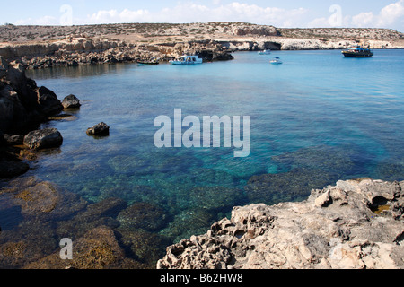 Cape greco una capezzagna è il sud punta orientale di Cipro buona per fare snorkeling Foto Stock