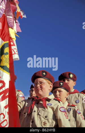 Vintage Boy Scouts in Formation 1999, South Dakota, USA Foto Stock