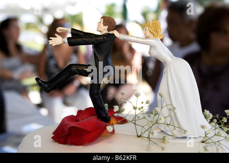 Close-up della sposa e lo sposo figurine, Miami, Miami-Dade County, Florida, Stati Uniti d'America Foto Stock